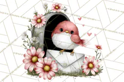 Birdsong Letters Clipart, Printable Love Letter PNG Product Image 2