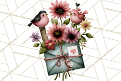 Birdsong Letters Clipart, Printable Love Letter PNG Product Image 4