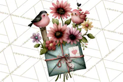 Birdsong Letters Clipart, Printable Love Letter PNG Product Image 4