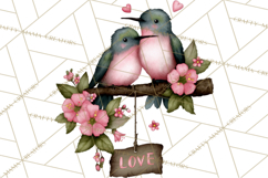 Birdsong Letters Clipart, Printable Love Letter PNG Product Image 5