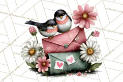 Birdsong Letters Clipart, Printable Love Letter PNG Product Image 3