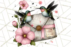 Birdsong Letters Clipart, Printable Love Letter PNG Product Image 5