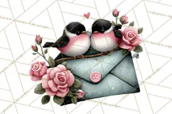 Birdsong Letters Clipart, Printable Love Letter PNG Product Image 4