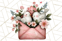 Birdsong Letters Clipart, Printable Love Letter PNG Product Image 4