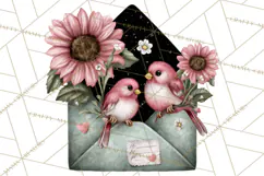 Birdsong Letters Clipart, Printable Love Letter PNG Product Image 5