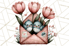 Birdsong Letters Clipart, Printable Love Letter PNG Product Image 2
