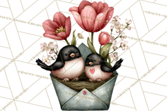 Birdsong Letters Clipart, Printable Love Letter PNG Product Image 3