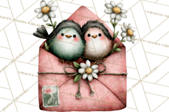 Birdsong Letters Clipart, Printable Love Letter PNG Product Image 5