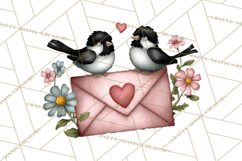 Birdsong Letters Clipart, Printable Love Letter PNG Product Image 3