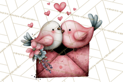 Birdsong Letters Clipart, Printable Love Letter PNG Product Image 5