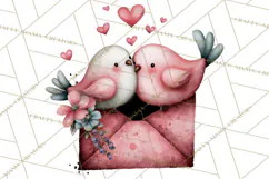 Birdsong Letters Clipart, Printable Love Letter PNG Product Image 5