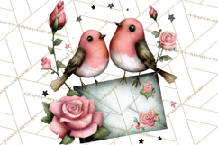 Birdsong Letters Clipart, Printable Love Letter PNG Product Image 3