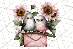 Birdsong Letters Clipart, Printable Love Letter PNG Product Image 5