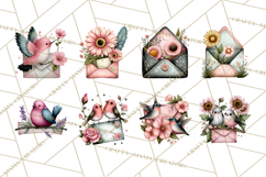 Birdsong Letters Clipart, Printable Love Letter PNG Product Image 9