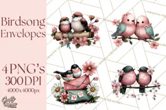 Birdsong Letters Clipart, Printable Love Letter PNG Product Image 1