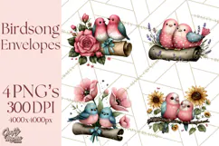 Birdsong Letters Clipart, Printable Love Letter PNG Product Image 1