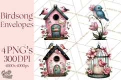 Birdsong Letters Clipart, Printable Love Letter PNG Product Image 1