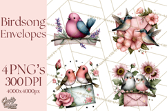 Birdsong Letters Clipart, Printable Love Letter PNG Product Image 1