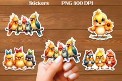 Funny bird stickers PNG | Printable animal planner stickers Product Image 1