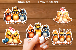 Funny bird stickers PNG | Printable animal planner stickers Product Image 1