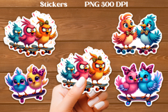 Funny bird stickers PNG | Printable animal planner stickers Product Image 1