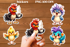 Funny bird stickers PNG | Printable animal planner stickers Product Image 1