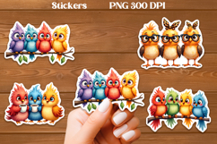 Funny bird stickers PNG | Printable animal planner stickers Product Image 1