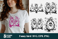 Funny bird SVG | Owl SVG | Bird silhouette | Hummingbird SVG Product Image 2
