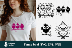 Funny bird SVG | Owl SVG | Bird silhouette | Hummingbird SVG Product Image 3
