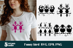 Funny bird SVG | Owl SVG | Bird silhouette | Hummingbird SVG Product Image 4