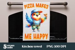 Funny bird kitchen towel | Kitchen towel quotes sublimation Product Image 1