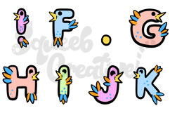 Bird Children&#039;s Alphabet Lettering ABC Text Font SVG PNG Product Image 4