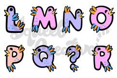 Bird Children&#039;s Alphabet Lettering ABC Text Font SVG PNG Product Image 6