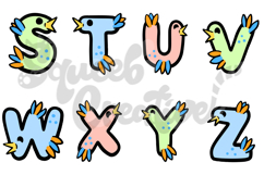 Bird Children&#039;s Alphabet Lettering ABC Text Font SVG PNG Product Image 5