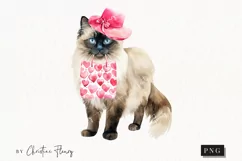 Valentine Birman Cat PNG | Valentine's Day Clipart Product Image 1