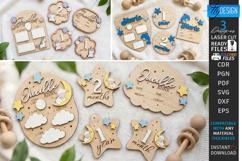 Baby Monthly Milestone Laser cut - Newborn Announcement Sign Product Image 1