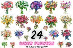 birth month flower,birth flower clipart,mothers day gift,watercolor flower,mothers day clipart,svg bundle,flower clipart,flower png,graphics floral set,flower png bundle,flower clipart set,clipart for canva,birth month clipart