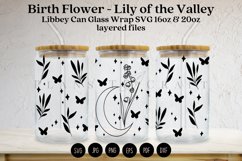 birth flower libbey beer can glass full wrap svg presized template for 16oz and 20oz glass for Cricut Silhouette and sublimation