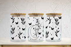 birth flower libbey beer can glass full wrap svg presized template for 16oz and 20oz glass for Cricut Silhouette and sublimation