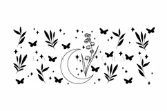 birth flower libbey beer can glass full wrap svg presized template for 16oz and 20oz glass for Cricut Silhouette and sublimation