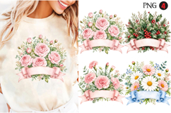 Birth Flowers Birthday Month Flower Banner PNG Product Image 1