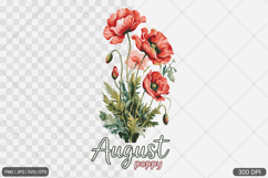Birth Month Flower Watercolor Art Design Product Image 1