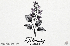 Birth Month Flowers Line Art SVG PNG Bundle Product Image 3