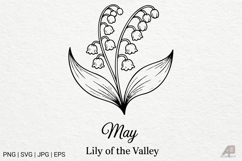 Birth Month Flowers Line Art SVG PNG Bundle Product Image 6