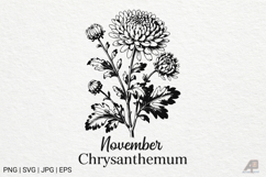 Birth Month Flowers Line Art SVG PNG Bundle Product Image 12