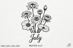 Birth Month Flowers Line Art SVG PNG Product Image 1