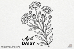 Birth Month Flowers Line Art SVG PNG Product Image 1