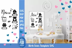Birth Stats SVG| Announcement Newborn| Baby Shower Templates