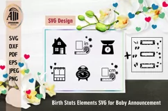 Birth Stats SVG| Announcement Newborn| Baby Shower Templates