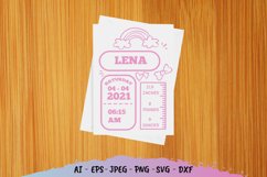 Birth Stats Template for Girl SVG File Product Image 1